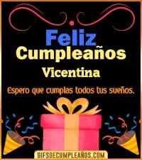 GIF Mensaje de cumpleaños Vicentina